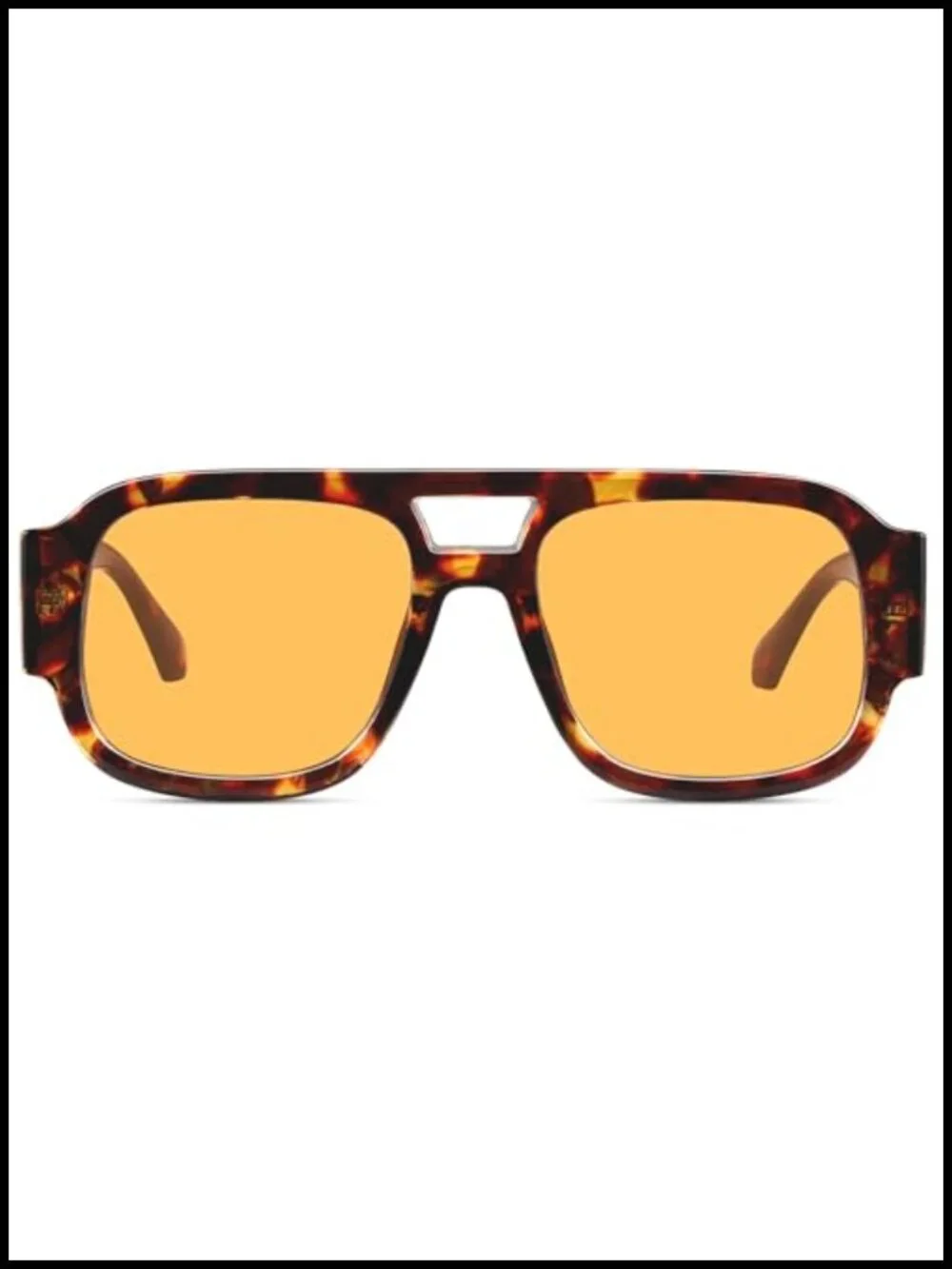 Square Aviator Sunglasses Y2K Double Bridge UV400 Women Men Chunky Retro
